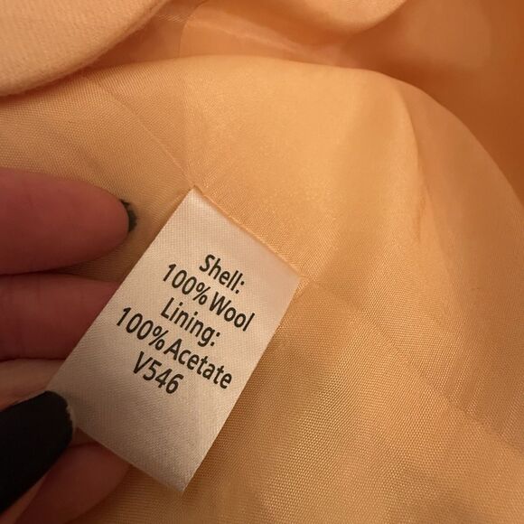 Appleseed's Vintage Wool Jacket Size‎ 14 Blazer Coat Butter Yellow - Picture 9 of 9